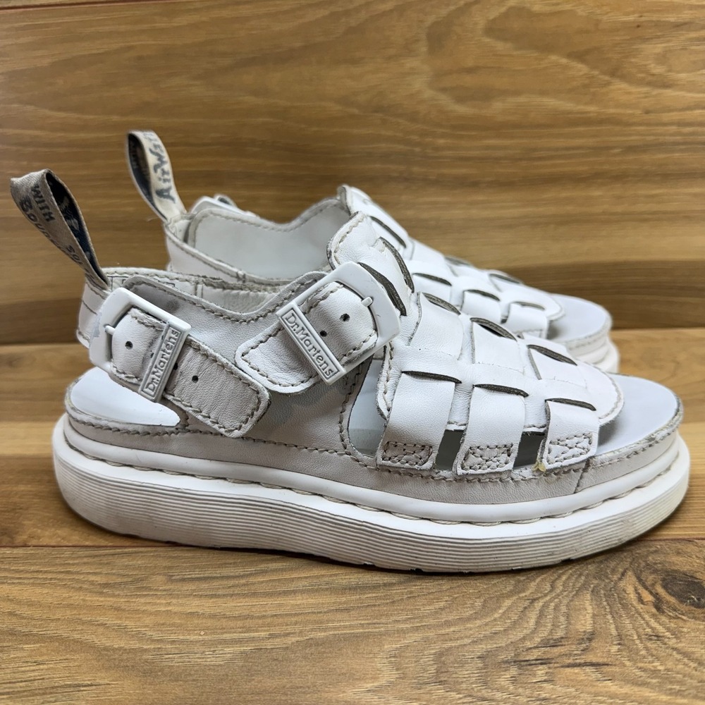 Dr Martens Arc Mono White Chunky Sandals Womens 7 EU 38 Fisherman Y2K Platform